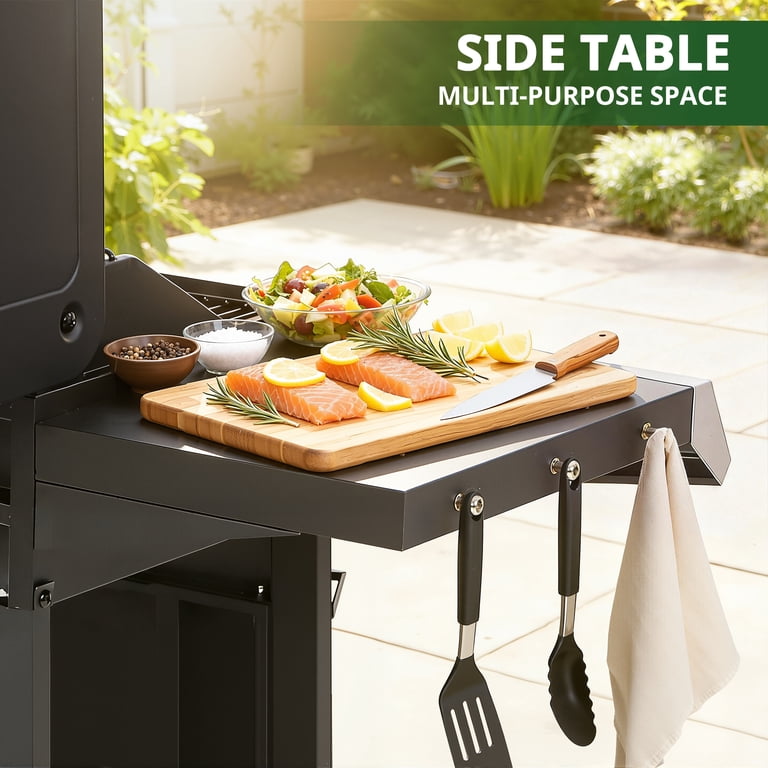 Seizeen Gas Grill, 3-Burner Propane BBQ with 40,000 BTU, Side