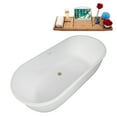 thumbnail image 4 of 66.5" Streamline B-256-45-BBR Soaking Freestanding Tub and Tray With Internal Drain in Brushed Brass, 4 of 10