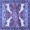 thumbnail image 1 of Ahgly Company Machine Washable Indoor Square Animal Blue Traditional Area Rugs, 6' Square, 1 of 4