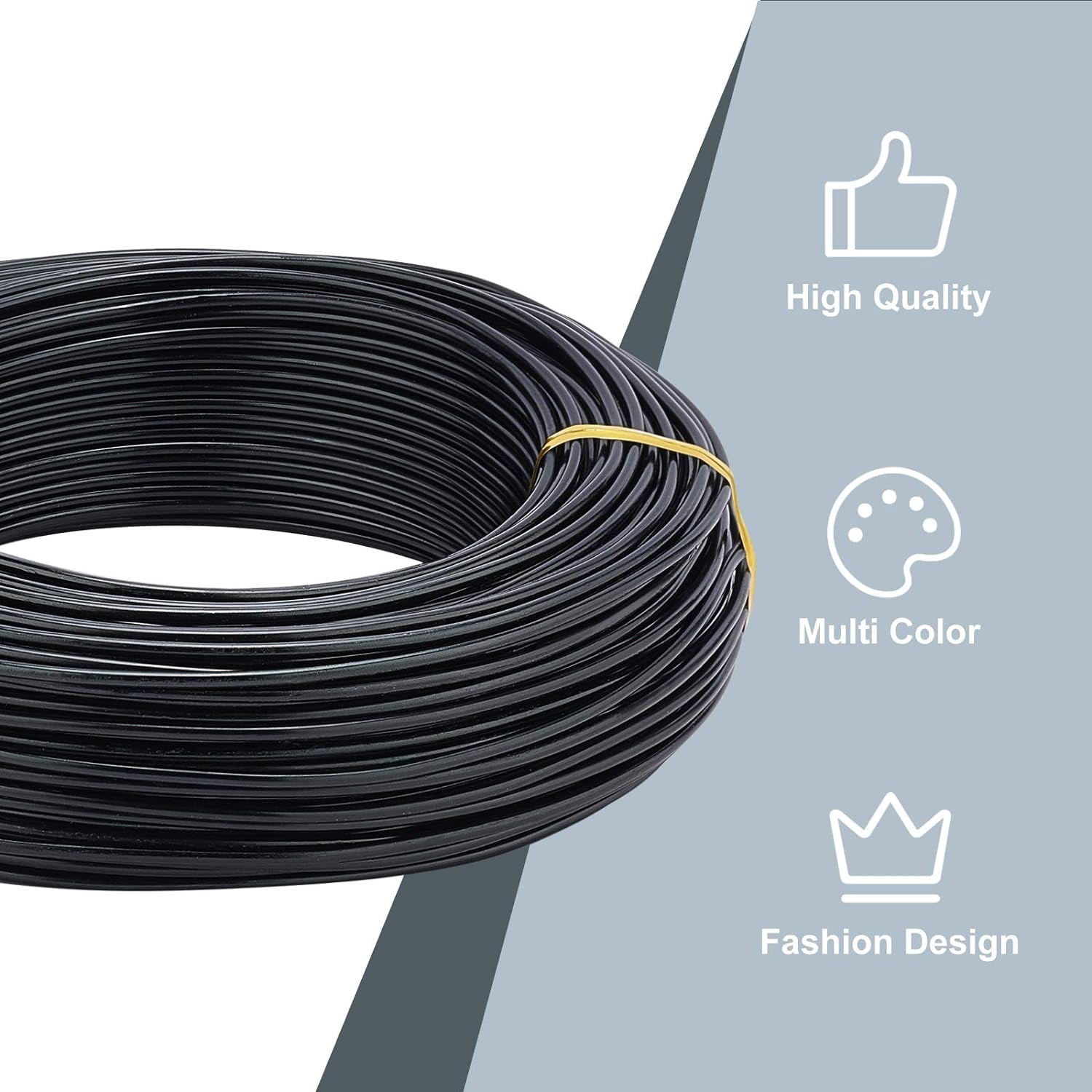 180Feet 12Gauge Jewelry Craft Wire Bendable Metal Sculpting Aluminum Wire for Bonsai Arts Crafts Making Black