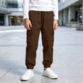 thumbnail image 6 of ZBSOKO Cargo Joggers for Boys Elastic Waist Elastic Cuff Fashion Track Pants with Multi Pockets Running Workout Pant Sizes 5-15 Years, 6 of 7