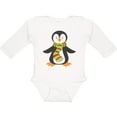 thumbnail image 3 of Inktastic Cute Penguin, Penguin With Striped Scarf Boys or Girls Long Sleeve Baby Bodysuit, 3 of 5