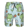 thumbnail image 4 of Kll Cute Floral Frog Men'S Casual Summer Beach Shorts Hawaiian Shorts With Pockets-Medium, 4 of 9
