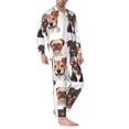 thumbnail image 2 of Naloa Happy Dog Faces Collage Men’s Pajamas Set - Long Sleeve Button Down Sleep Shirt and Pajama Bottoms Sleepwear Set-XX-Large, 2 of 7