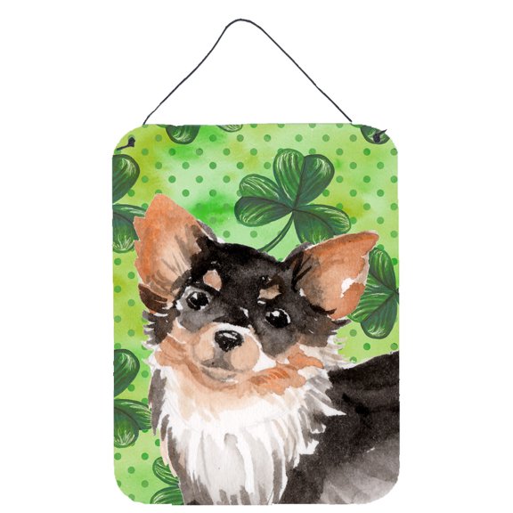 Long Haired Chihuahua St. Patricks Wall or Door Hanging Prints