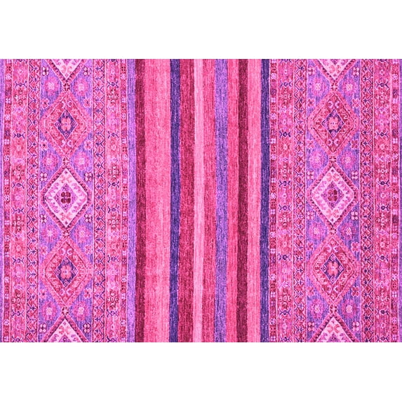 Ahgly Company Indoor Rectangle Abstract Pink Modern Area Rugs, 2' x 5'