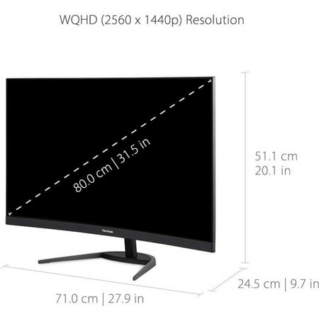 ViewSonic - 31.5 LCD Curved FHD Monitor (DisplayPort HDMI)