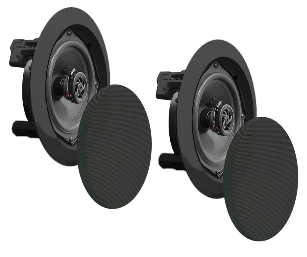 4) NEW Pyle PDIC81RDBK 250W 8 Inch Flush In-Wall In-Ceiling Black Speakers Four - image 2 of 6