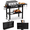 Black, variant on FLARO Portable Folding Grill Cart, Adjustable Griddle Stand 14.4-30in, Heavy Duty BBQ Prep Table with Wheels, Black