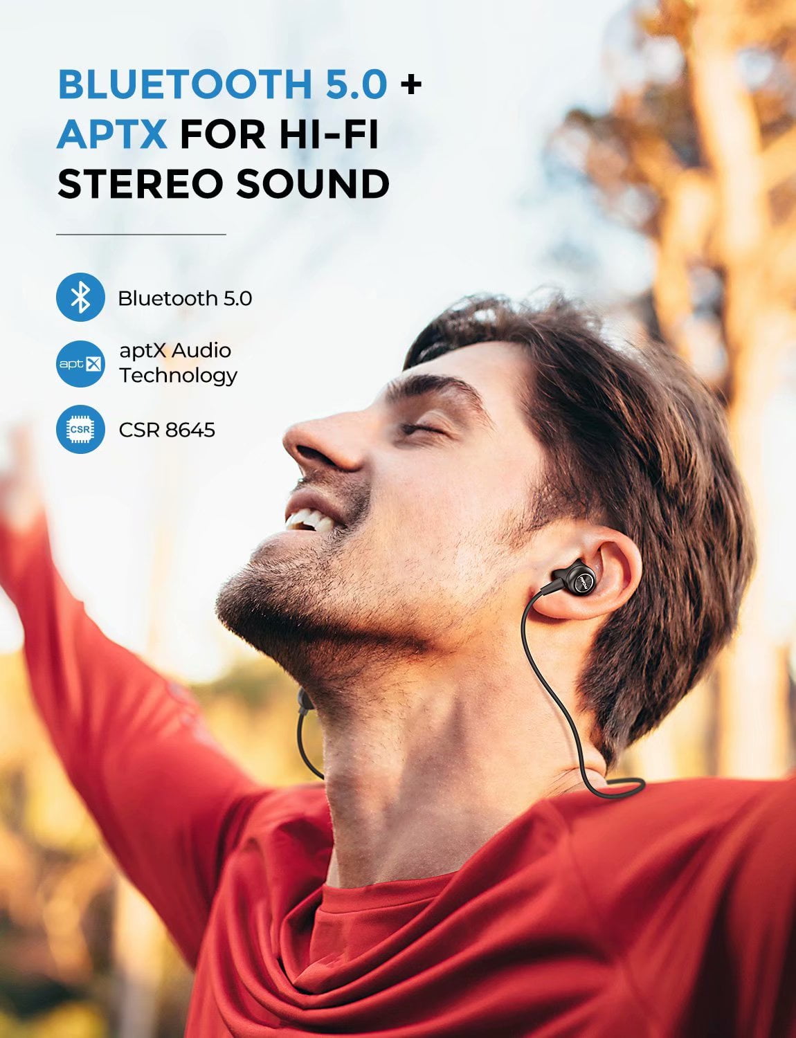 Mpow S11 Bluetooth Headphones Sport Wireless Earphones with Bluetooth 5.0 \u0026  aptX Magnetic Earbuds with IPX7 Waterproof for Sports HD Stereo Sounds for  9 Hours Playtime CVC6.0 Noise Reduction Black | Walmart Canada