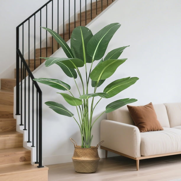72-pulgada artificial faux banana tree con pot para home o oficina decor