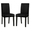 thumbnail image 1 of Subrtex Simili Cuir Intérieur Chaise Ensemble de 2, Moderne Mi-Siècle Chaises pour la Maison, Noir, 1 of 6