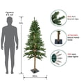 thumbnail image 2 of Northlight Pre-Lit Slim Alpine Artificial Christmas Tree - 6' - Clear Lights, 2 of 7