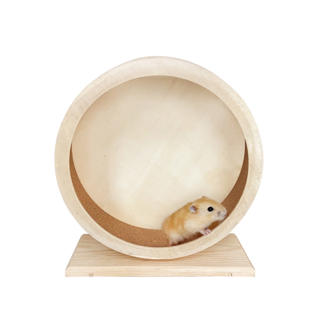 NUOLUX Hamster Wheel Toy Hamster Wheel Mute Design Wood Khaki 1Set