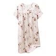 thumbnail image 1 of Chemise de Nuit pour Femmes, Manches Courtes à Col Rond Imprimé, Robe d'Allaitement, Rayonne Spandex Douce, Robe de Détente Longueur Genou, 1 of 5