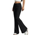 thumbnail image 5 of No Front Seam High Waisted Flare Leggings for Women Bootcut Yoga Pants Soft Black S, 5 of 6