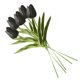 thumbnail image 5 of Mini flor artificial oficina en casa decoración floral banquete de boda decorativa PU flor falsa, negro 5 piezas sidaley ZHF0582-03B, 5 of 6