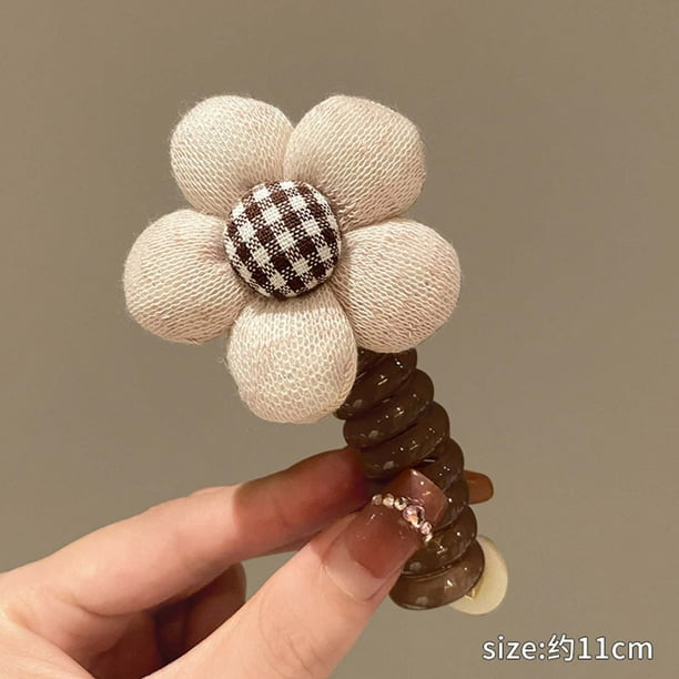 Cinta para el cabello tipo cordón telefónico, diadema alta para mujer, nueva cinta para el cabello tipo coleta, de cuero, elástica y con anillo elástico.