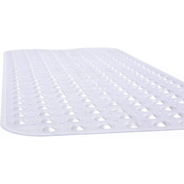 Mildew Resistant Bath Safety Mat with Suction Cups: Clear Non-Slip Bathtub  Mat