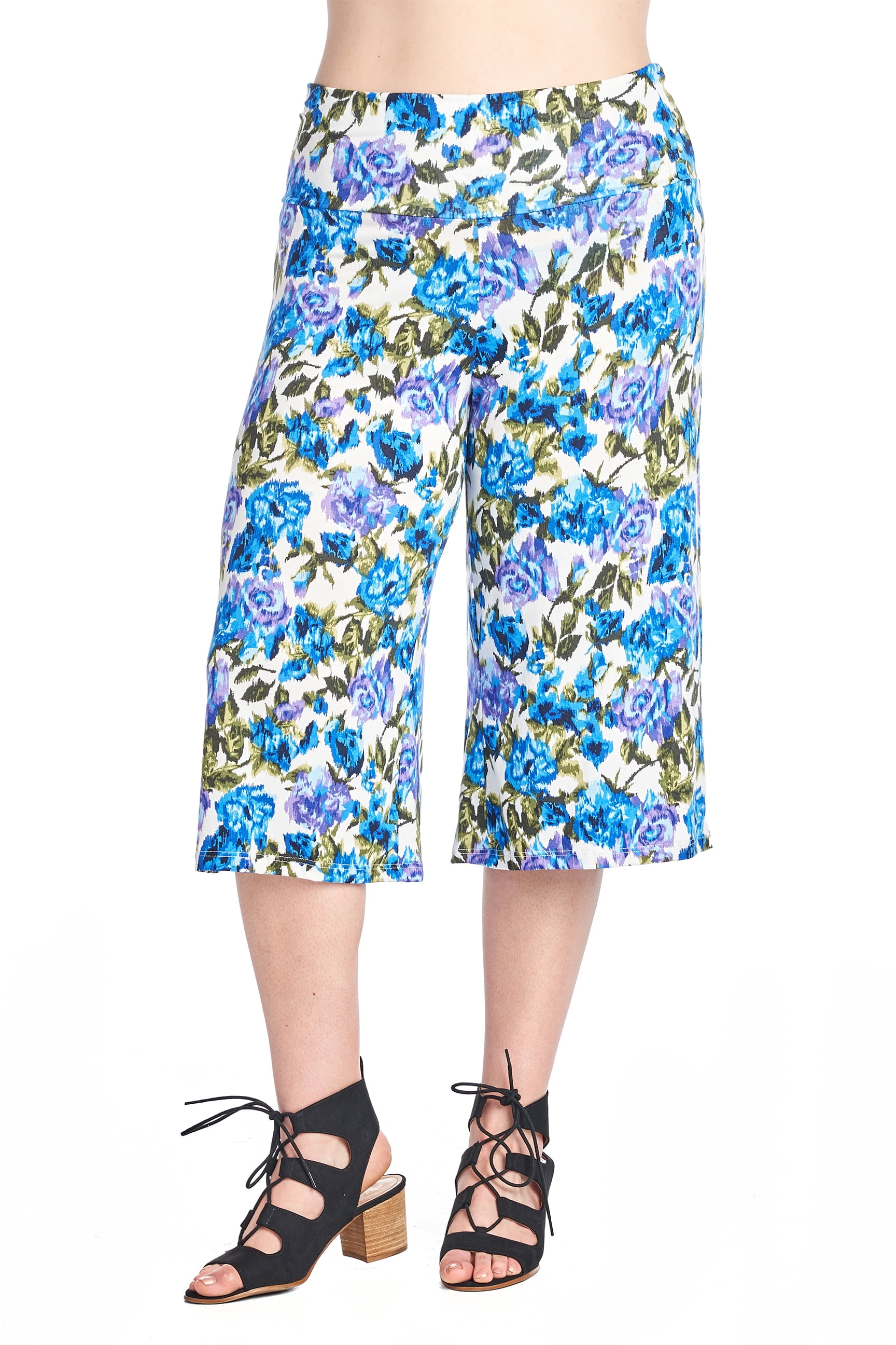 Shore Trendz Women's Plus Size Soft Capri Gaucho Pants Made in USA 1X 2X 3X