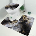 thumbnail image 2 of Black White Gold Marble Pattern Bathroom Rugs Sets 3 Piece,Toilet Cover Set,Absorbent Non Slip Bathroom Mats Sets with U-Shaped Contour Rug Toilet Rug Set, 2 of 5