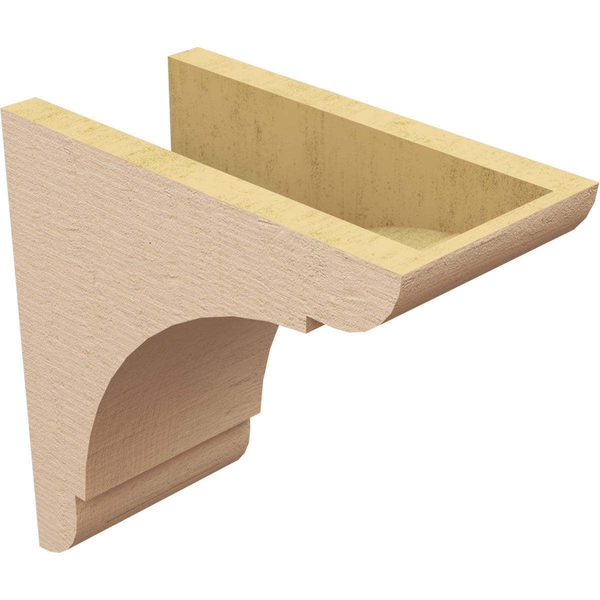 6"W x 12"D x 12"H Classic Olympic Rough Cedar Woodgrain TimberThane Corbel, Primed Tan