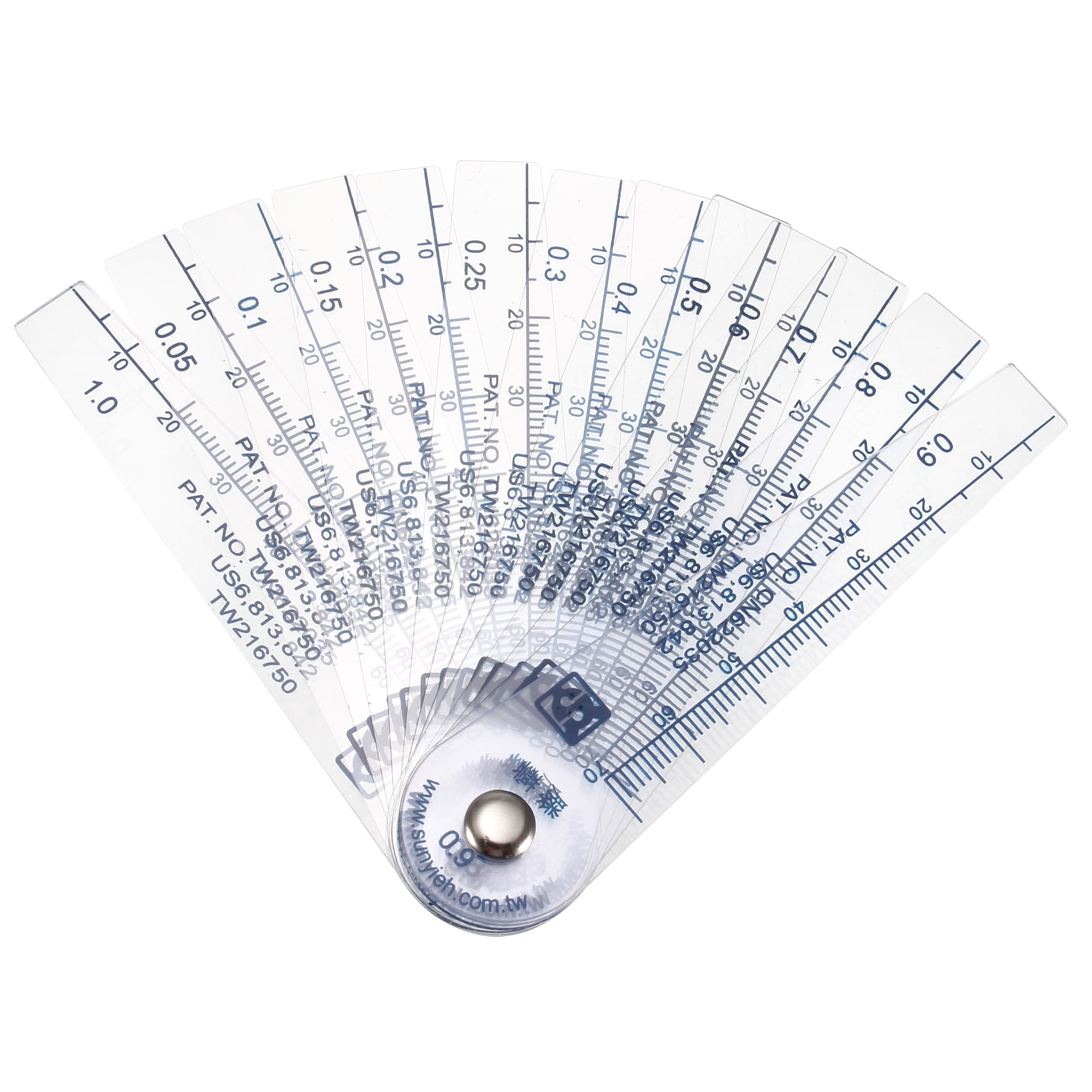 DLP 0.05-1mm Thickness Plastic Feeler Gauge Gap Filler Measuring Tool 13 in 1