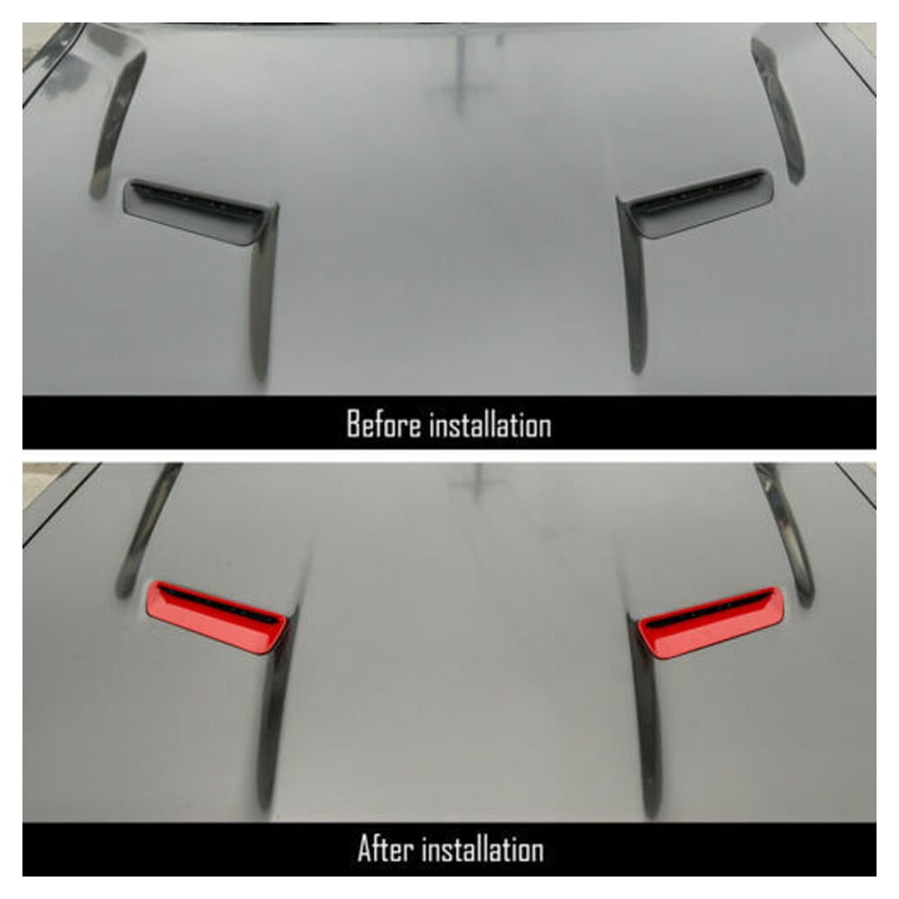 Nee Haoww Hood Air Conditioner Outlet Vent Decorative Trim 15+ Red M 2 Pieces/Set for Dodge Challenger 2015-2019