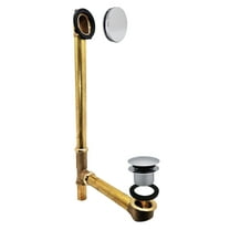Westbrass 22-1/2" 17 Ga. Brass Tip-Toe Drain Bathtub Assembly with No-Hole Overflow, Polished Chrome