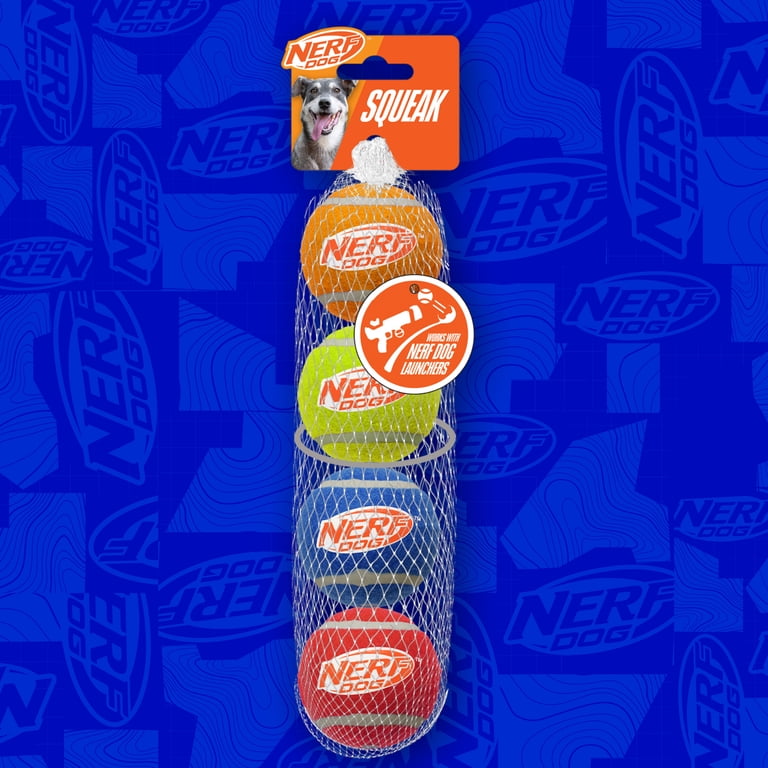 Nerf Dog Squeak Tennis Ball Toy, 4-Pack photo 4