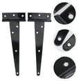 thumbnail image 3 of 2PCS 8 Inches T Shape Rustproof Iron Light Duty Shed Hinge Gate Strap Hinge Door Gates Hinges (Black), 3 of 7