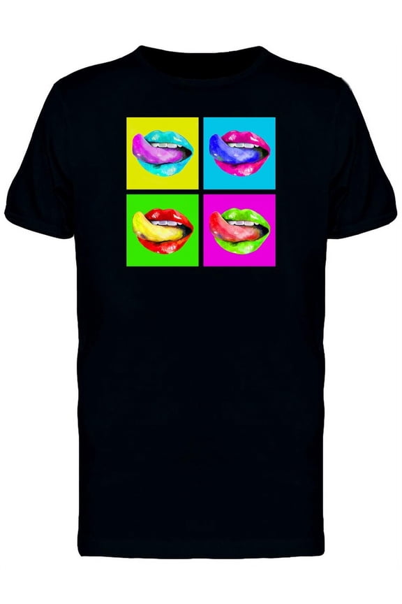 Pop Art Of Lips & Tongue T-Shirt Men -Image by Shutterstock, Male x-Large