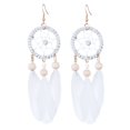 thumbnail image 1 of Women Earrings Bohemian Style Hoop Fake Feather Drop Earrings Dangle Earrings, 1 of 10