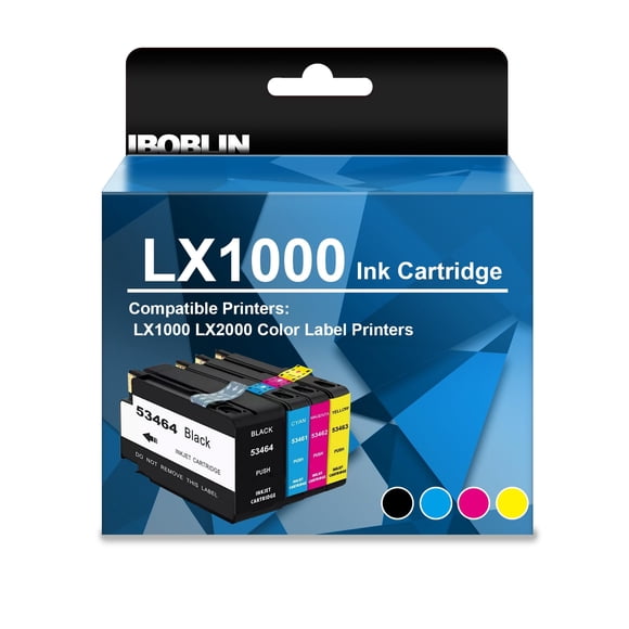 Cartuchos de tinta IBOBLIN LX1000 LX2000, paquete de 4 colores
