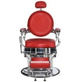 thumbnail image 2 of BarberPub Vintage Barber Chair All Purpose Heavy Duty Metal Hydraulic Recline Salon Beauty Spa Chair Red 3860, 2 of 8
