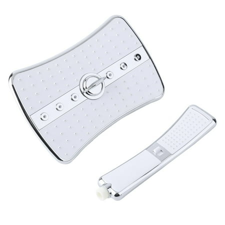 - Multifunctional Abs Shower Head Set,4 Setting Rectangular Waterfall Rainfall Jet Shower Head & Handheld Wand Combo