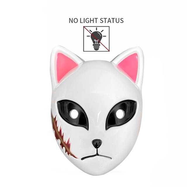 Máscara de Tanjirou de Anime Demon Slayer, Mascarilla de Sabito, máscara Led, disfraz de Makomo, accesorios para fiesta de Halloween, decoración de Pascua