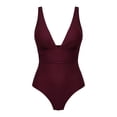 thumbnail image 3 of DHFJKG Deep V Neck Swimsuit For Women One Piece Swimwear Wide Straps Sexy High Cut Bathing Suit Versatile Beachwear, 3 of 3