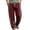 Wine, variant on Men's Patchwork Print Hippie Pants Bohemian Yoga Boho Pant Drawstring Elastic High Waist Baggy Wide Leg Trouser