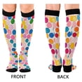 thumbnail image 4 of FORMRS Womens Knee High Socks Casual Long Thick Travel Daily Wear, 1 Pair, Watercolor Circles, 4 of 6