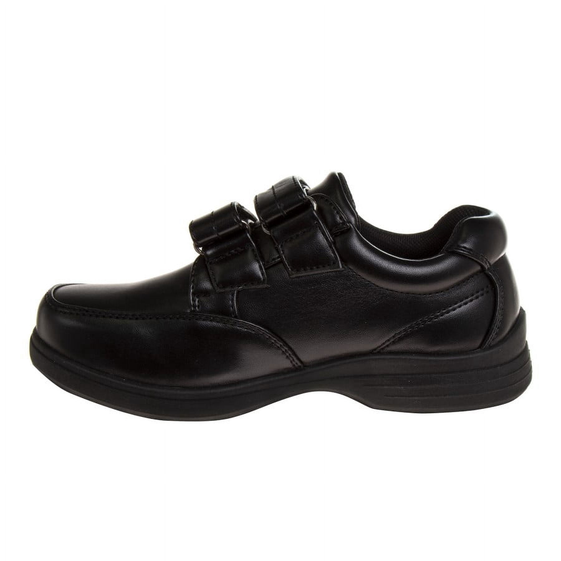 French Toast Toddler Boys Hook & Loop Faux Leather School Shoes - Black, Size: 7
