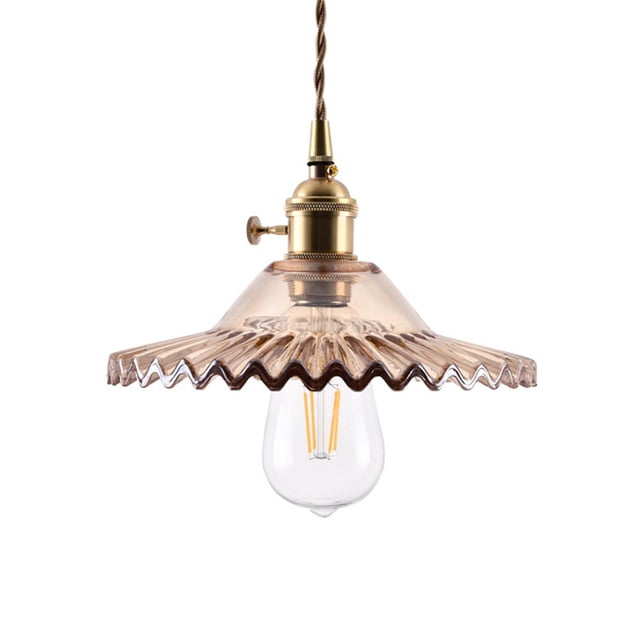 Small Farmhouse Glass Pendant Light, Vintage Industrial Pendant Lamp, Single Rustic Pendant Lighting, Retro Pendant Light Fixture for Kitchen Island Sink Dining Room Table Bar Counter Entrance