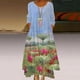 thumbnail image 2 of Vestido HUOGUO de manga larga con cuello redondo y estampado floral casual para mujer, 2 of 5