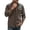Brown, variant on Long Sleeve Shirts for Men Fashion Turndown Collar Solid Color Casual Button Front Shirt With Zipper Pockets Outdoor Sports Tops