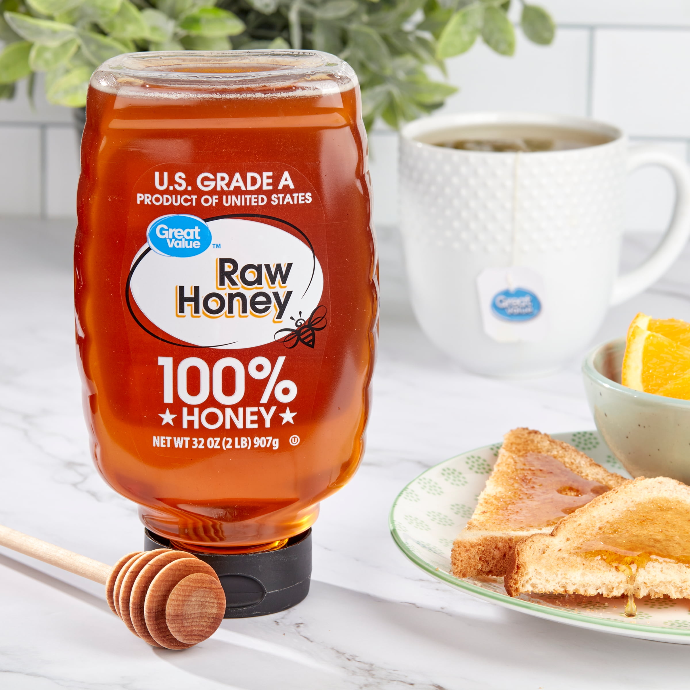 Buy Great Value Raw Honey, 32 oz Plastic Inverted Bottle Online at