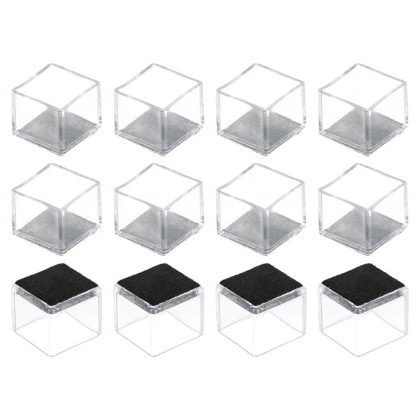 Protectores de piso para patas de silla Uxcell, tapas de cubierta para patas de silla de fieltro para pisos de madera 0.98"x0.98" 12Pcs