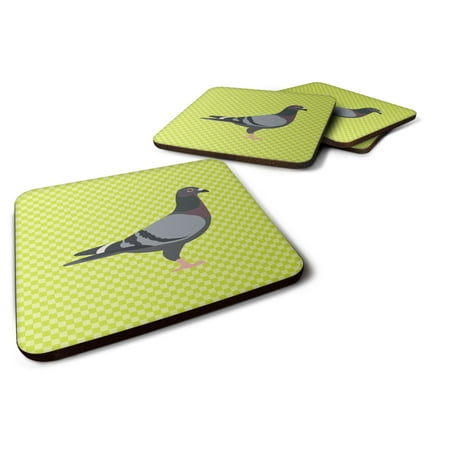 

Carolines Treasures BB7777FC Racing Pigeon Green Foam Coaster Set of 4 3 1/2 x 3 1/2 multicolor