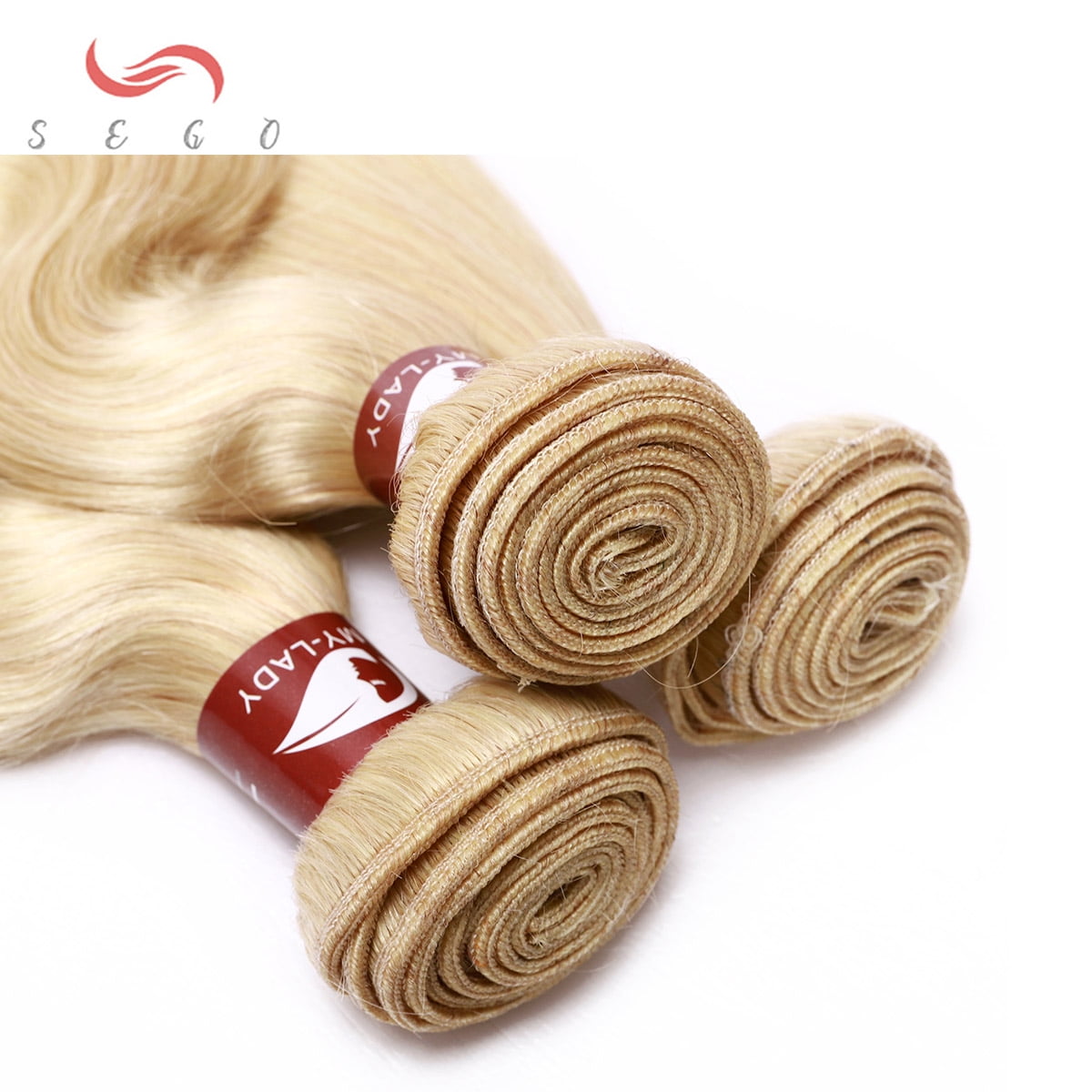 SEGO Platinum Blonde Bundle Straight Remy Human Hair Weft Sew in Hair Extensions for Women Brazilian Hair Weave Double Weft 7A Thick Soft Hand Tied Hair Weave