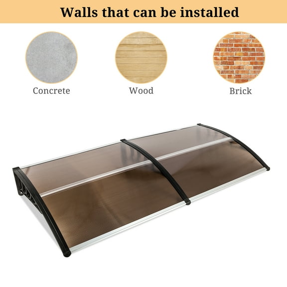 Zimtown 35.4"x77" Window Awning Door Sun Shade Canopy Hollow Sheet UV Rain Snow Protection