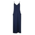 thumbnail image 2 of Jalioing Summer Dresses for Women Sleeveless Cami Long Dress V-Neck Spaghetti Strap Stretch Pocket Sundress, 2 of 3